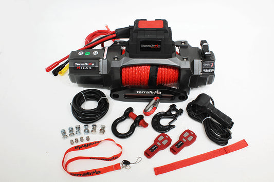 TF3320 - M12.5S 12V ELECTRIC WINCH - SYNTHETIC ROPE & REMOTE CONTROL From TERRAFIRMA