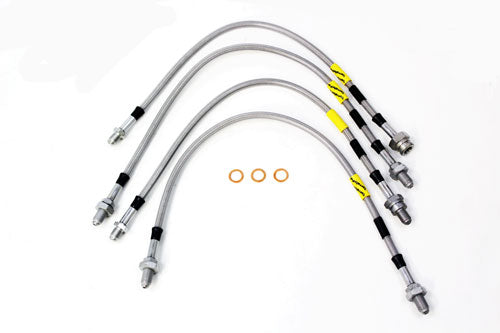 TF643GD - 4 line 2 inch extended stainless steel brake hose kit all Def 99-2004 with ABS