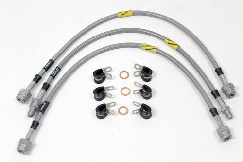 TF645GD - 4 line 2 inch extended stainless steel brake hose kit all Def 2004 on no ABS