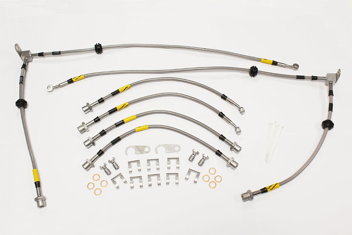 TF652GD - 2" longer Goodridge stainless steel brake hoses 6 line kit for Discovery 3