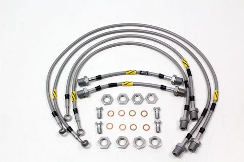 TF654GD - 6 line 2 inch extended stainless steel brake hose kit RR P38 98-2002