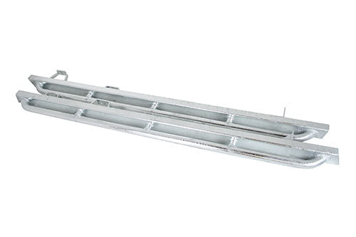 TF810GAL - Galvanised rock sliders with tree bars for Defender 110