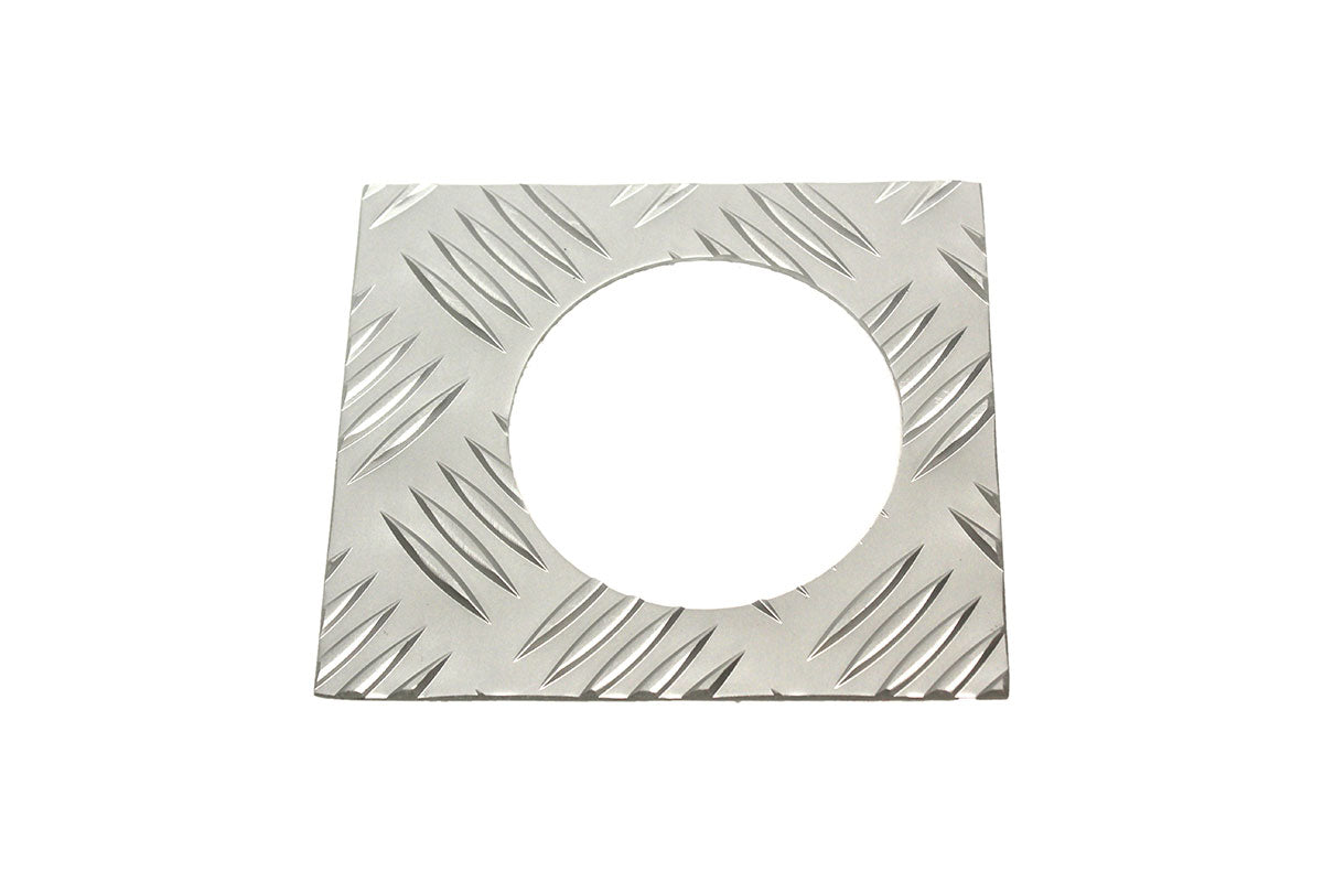 TF8212 - Silver chequer plate fuel filler surround for Defender 1998 on