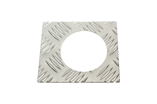 TF8212 - Silver chequer plate fuel filler surround for Defender 1998 on