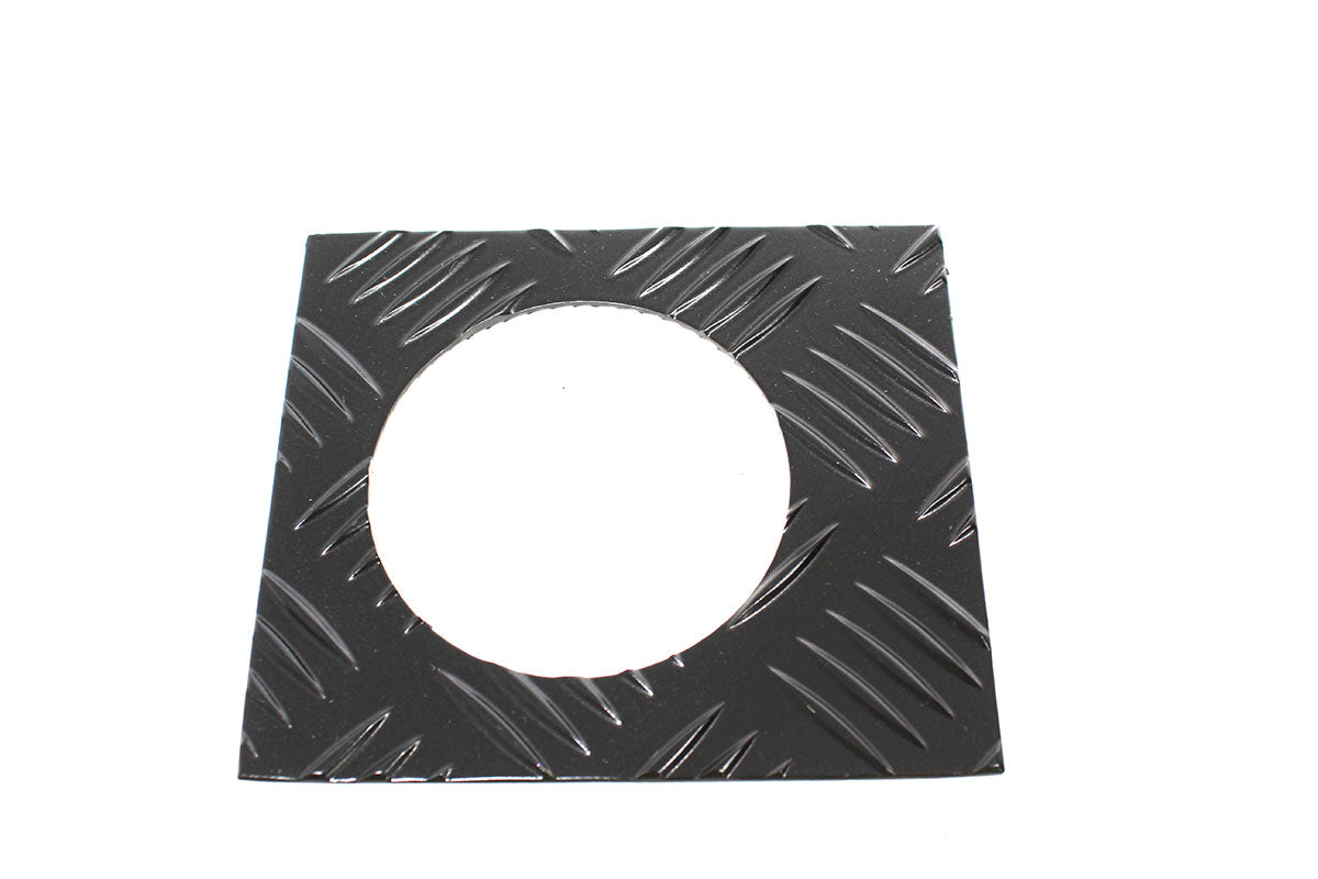 TF8213 - Black chequer plate fuel filler surround for Defender 1998 on