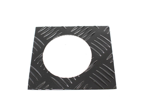 TF8213 - Black chequer plate fuel filler surround for Defender 1998 on