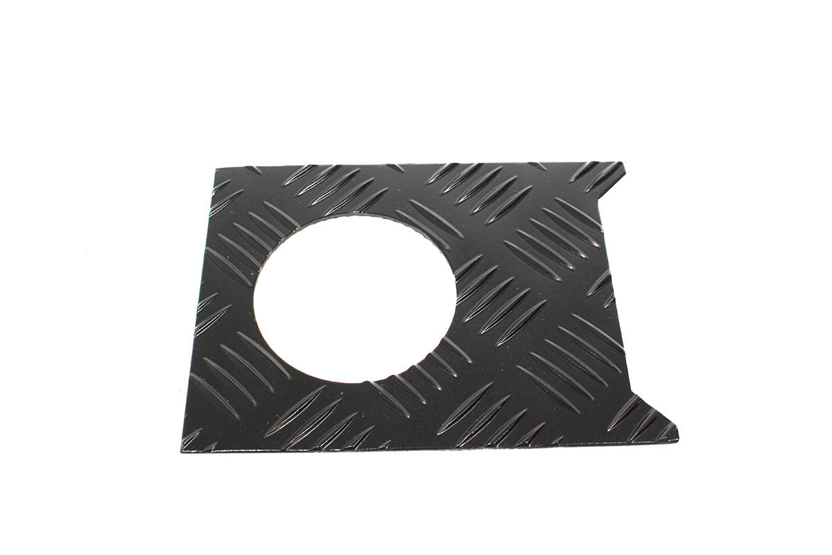 TF8215 - Black chequer plate fuel filler surround for Defender 1983 to 1998