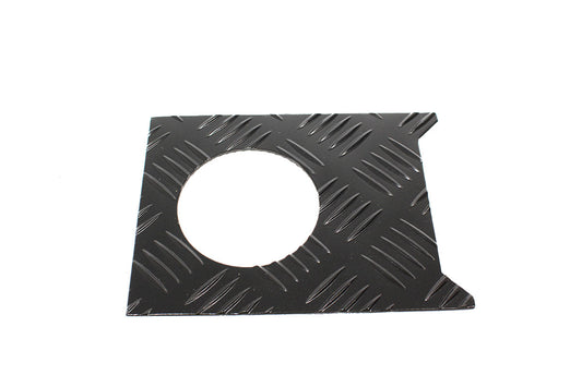 TF8215 - Black chequer plate fuel filler surround for Defender 1983 to 1998