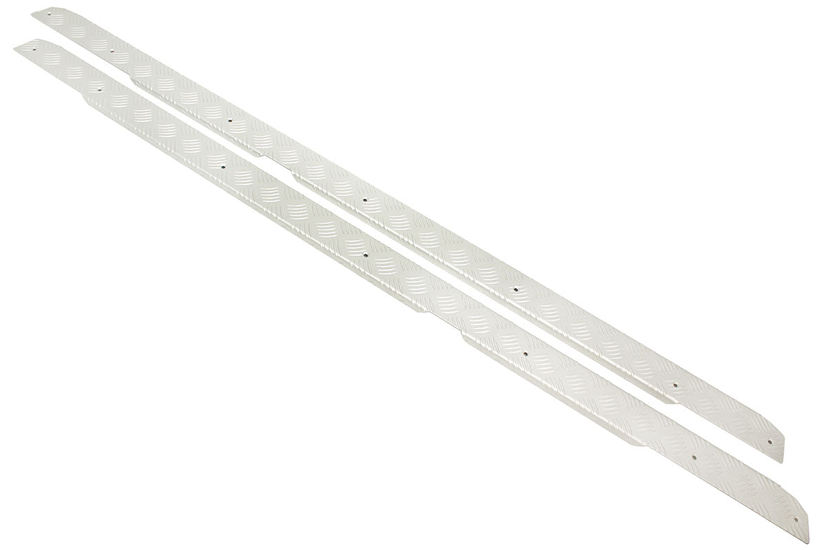 TF8221 - Silver chequer plate sills for Defender 110 SW & Double Cab