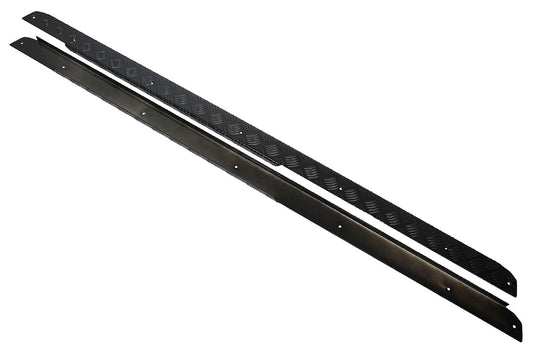 TF8224 - Silver chequer plate sills for Defender 110 Hard Top