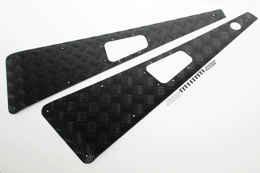 TF8226 - WING TOPS PAIR - CHEQUER PLATE - BLACK - L/H AERIAL HOLE - PRE-2007 From TERRAFIRMA