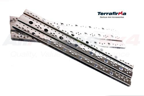 TF888 - Pair of 1500 x 375 x 4mm perforated alloy sand/recovery tracks